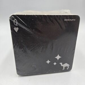 Vintage Camel Cigarette Paper Card Coasters Black Square Cocktail  2006 RJRTC